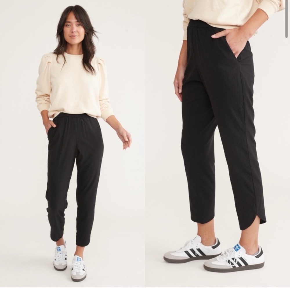 Marine Layer Allison Pant Black Dolphin Hem Size XL